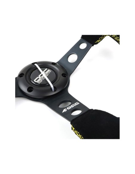 VOLANTE DESPLAZADO MOD. TRACK PIEL VUELTA BRAZOS NEGROS OCC MOTORSPORT