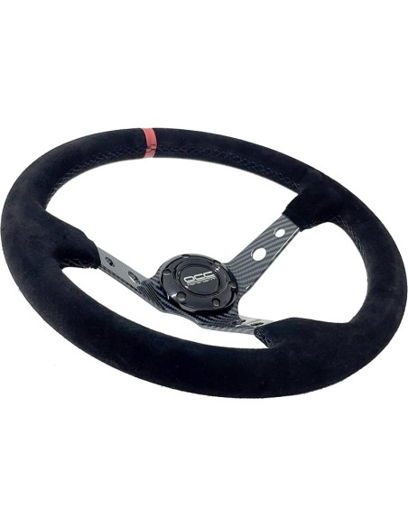VOLANTE DESPLAZADO MOD. TRACK PIEL VUELTA BRAZOS CARBON LOOK OCC MOTORSPORT