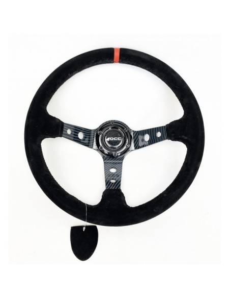 VOLANTE DESPLAZADO MOD. TRACK PIEL VUELTA BRAZOS CARBON LOOK OCC MOTORSPORT