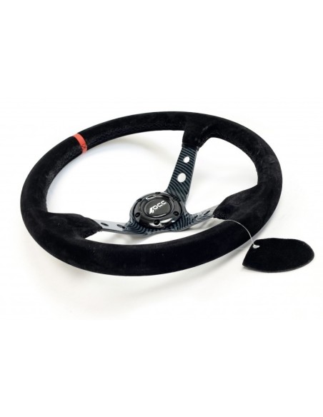 VOLANTE DESPLAZADO MOD. TRACK PIEL VUELTA BRAZOS CARBON LOOK OCC MOTORSPORT