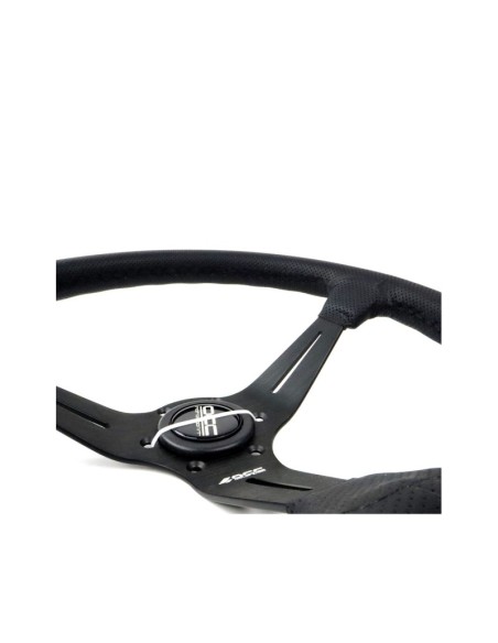 VOLANTE DESPLAZADO MOD. CLASSIC PIEL PERFORADA BRAZOS NEGROS OCC MOTORSPORT