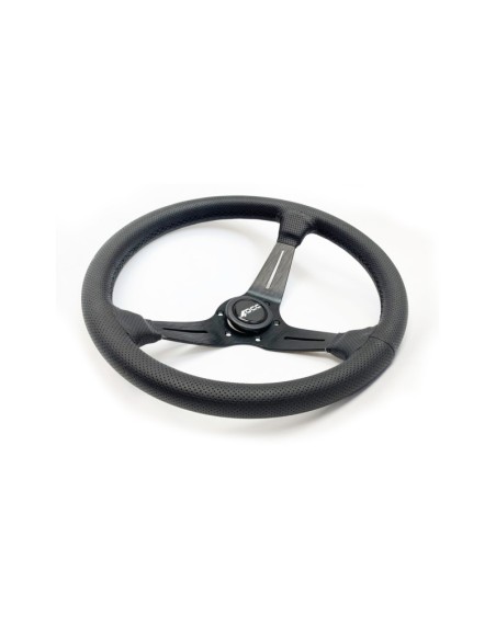 VOLANTE DESPLAZADO MOD. CLASSIC PIEL PERFORADA BRAZOS NEGROS OCC MOTORSPORT