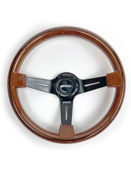 VOLANTE SEMIDESPLAZADO MOD. CLASSIC MADERA BRAZOS NEGROS OCC MOTORSPORT