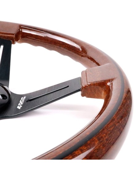 VOLANTE SEMIDESPLAZADO MOD. CLASSIC MADERA BRAZOS NEGROS OCC MOTORSPORT