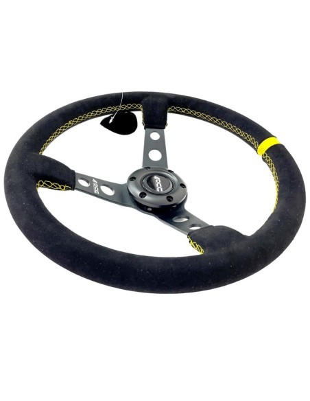 VOLANTE SEMIDESPLAZADO MOD. TRACK PIEL VUELTA BRAZOS NEGROS OCC MOTORSPORT