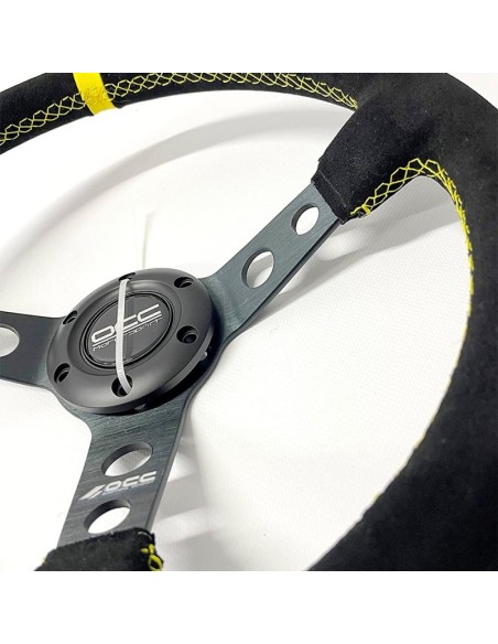 VOLANTE SEMIDESPLAZADO MOD. TRACK PIEL VUELTA BRAZOS NEGROS OCC MOTORSPORT