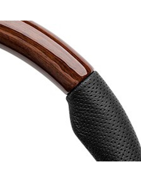 VOLANTE MOMO DARK FIGHTER 350 MM MADERA Y PIEL