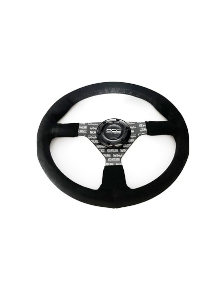 VOLANTE PLANO MOD. CLASSIC PIEL VUELTA BRAZOS NEGROS SERIGRAFIADOS OCC MOTORSPORT