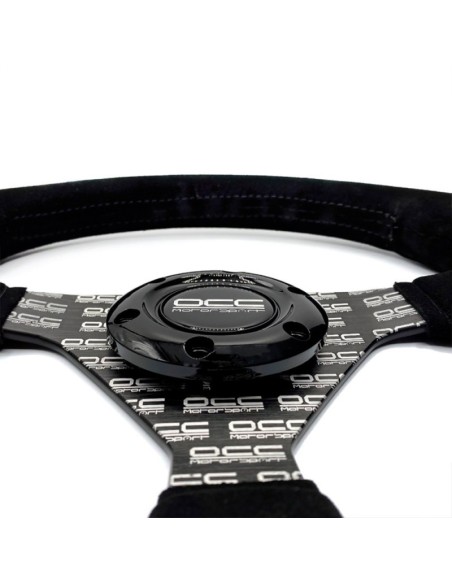 VOLANTE PLANO MOD. CLASSIC PIEL VUELTA BRAZOS NEGROS SERIGRAFIADOS OCC MOTORSPORT