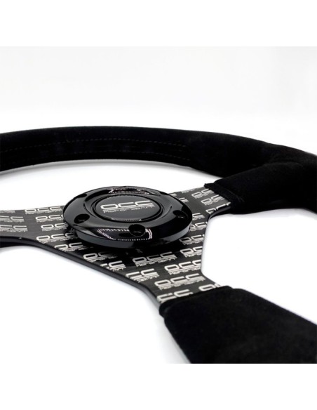 VOLANTE PLANO MOD. CLASSIC PIEL VUELTA BRAZOS NEGROS SERIGRAFIADOS OCC MOTORSPORT