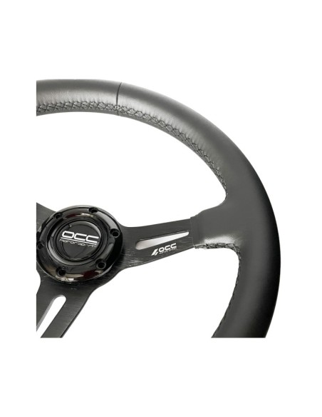VOLANTE SEMIDESPLAZADO MOD. CLASSIC PIEL DE NAPPA BRAZOS NEGROS OCC MOTORSPORT
