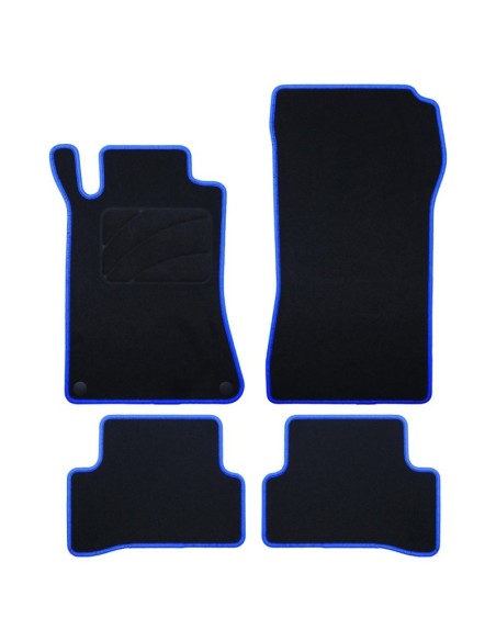 ALFOMBRA A MEDIDA MERCEDES W203 CLASE C SEDAN-CLC (2000-2007) 5PZ RIBETE AZUL