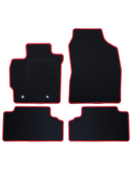 ALFOMBRA A MEDIDA TOYOTA AURIS (2007-2013) 5PZ RIBETE ROJO
