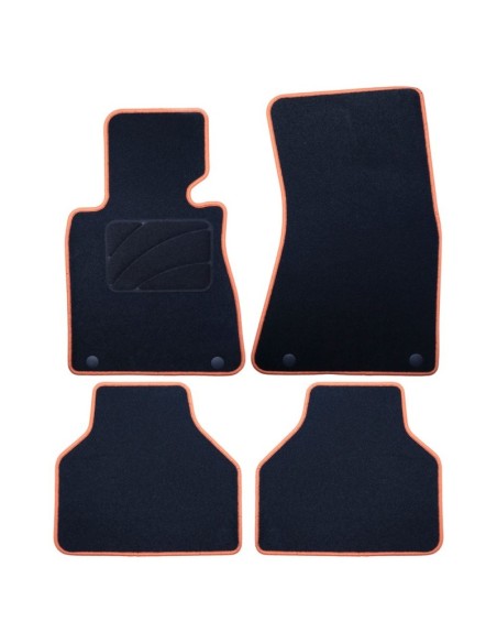 ALFOMBRA A MEDIDA BMW E65 SERIE 7 CORTO (2001-2008) 5PZ RIBETE AMARILLO