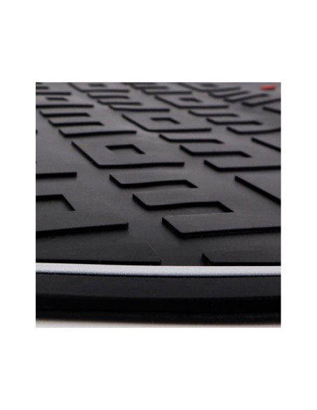 SET COMPLETO 4 PIEZAS ALFOMBRAS MOMO GOMA UNIVERSALES NEGRO Y GRIS