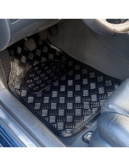 ALFOMBRA GOMA ALUMINIO CARBON 4 PIEZAS CS6