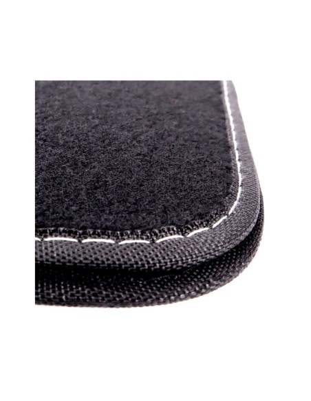 SET COMPLETO 4 PIEZAS ALFOMBRAS MOMO 015 UNIVERSALES NEGRO/BLANCO