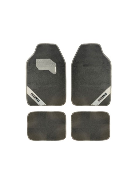 SET COMPLETO DE 4 PIEZAS ALFOMBRAS MOMO 012 UNIVERSALES NEGRO/BLANCO