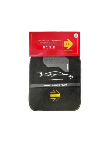 SET COMPLETO 4 PIEZAS ALFOMBRAS MOMO UNIVERSALES NEGRO Y BLANCO