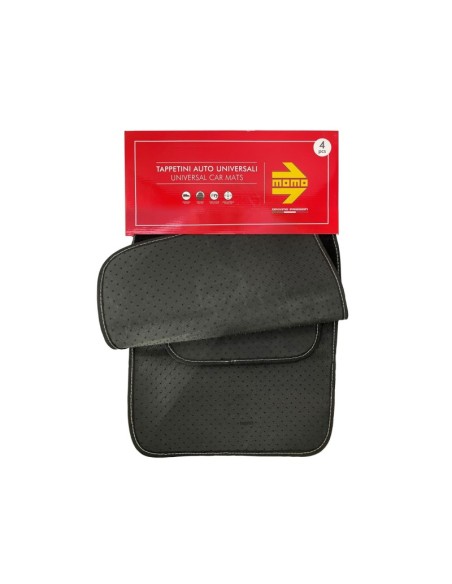 SET COMPLETO 4 PIEZAS ALFOMBRAS MOMO UNIVERSALES NEGRO Y BLANCO