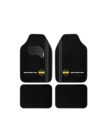 SET COMPLETO 4 PIEZAS ALFOMBRAS MOMO UNIVERSALES NEGRO/BLANCO