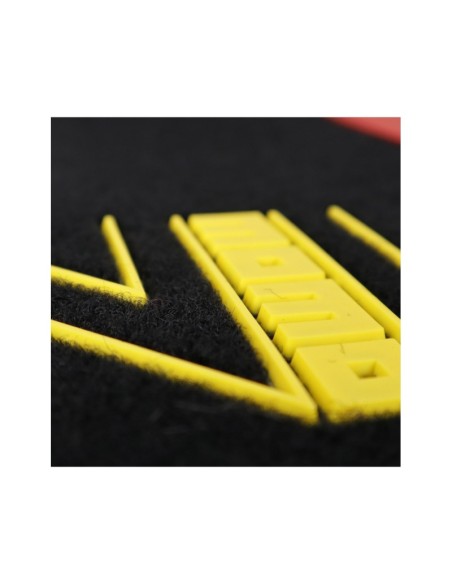 SET COMPLETO 4 PIEZAS ALFOMBRAS MOMO UNIVERSALES NEGRO/ROJO