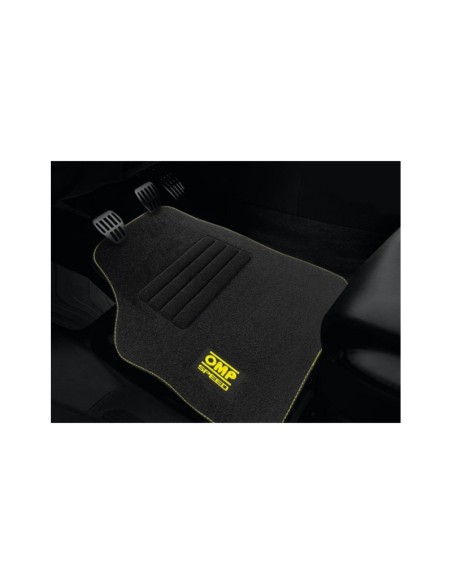 OMP SPEED JUEGO DE ALFOMBRILLAS PARA COCHE COLOR NEGRO 4 PIEZAS - ALFOMBRILLAS UNIVERSALES