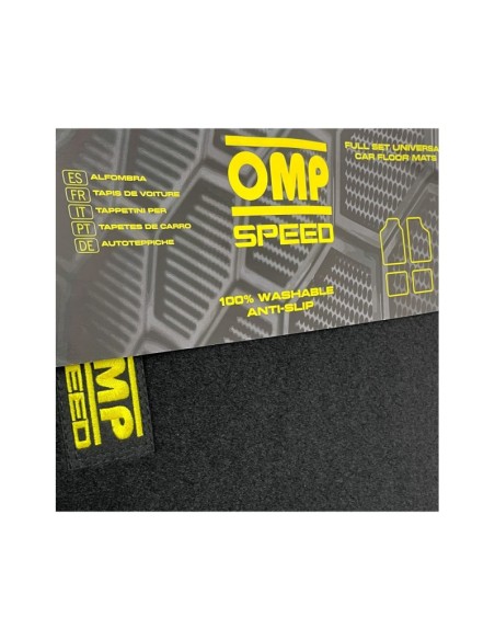 OMP SPEED JUEGO DE ALFOMBRILLAS PARA COCHE COLOR NEGRO 4 PIEZAS - ALFOMBRILLAS UNIVERSALES