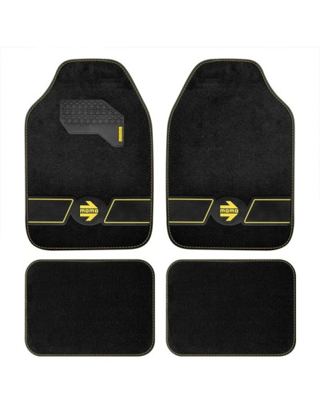 SET ALFOMBRAS  FUN BLK-YEL. 4 pcs