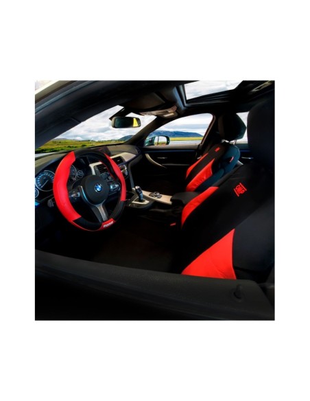 JUEGO DE FUNDAS PARA ASIENTOS DE COCHE OMP UNIVERSAL 11 PIEZAS NEGRO/ROJO