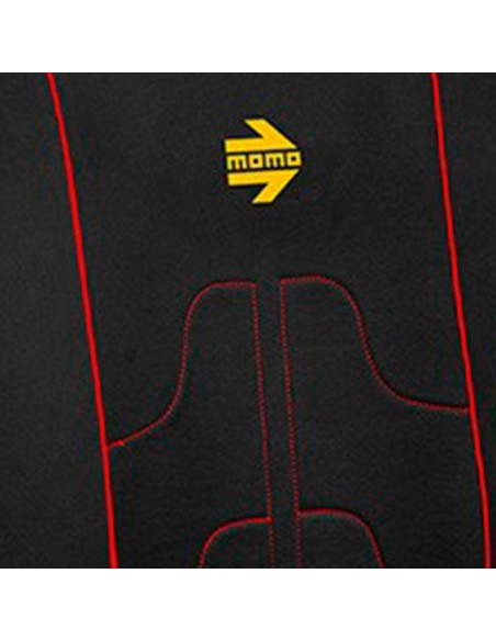 SET COMPLETO CUBRE ASIENTOS MOMO COCHE 11 PIEZAS NEGRO Y ROJO