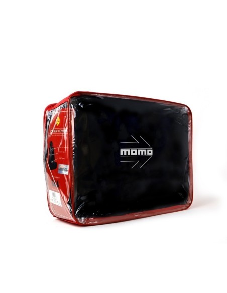 SET COMPLETO CUBRE ASIENTOS MOMO COCHE 11 PIEZAS NEGRO Y ROJO