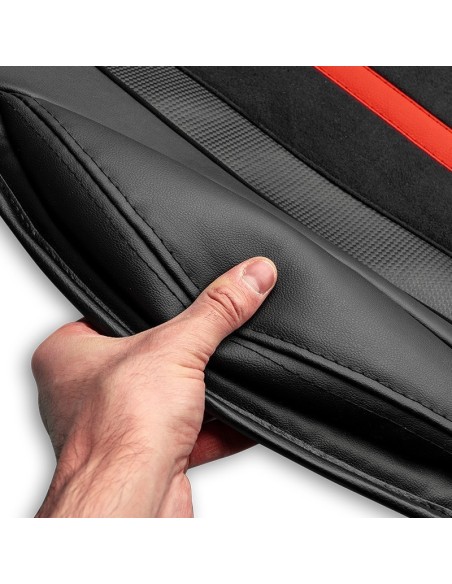 RESPALDO MOMO STRIPE NEGRO/ROJO