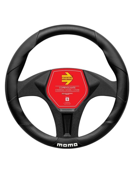 FUNDA VOLANTE MOMO TUNING UNIVERSAL COLOR NEGRO 38-39CM