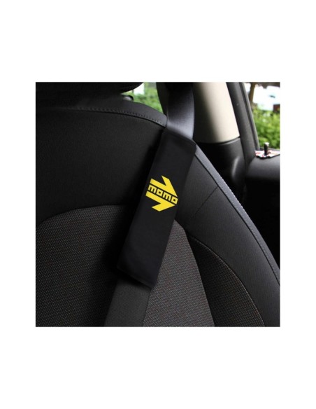 SET ALMOHADILLAS MOMO CINTURON COCHE NEGRO/AMARILLO