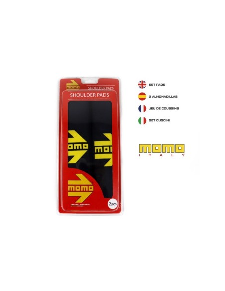 SET ALMOHADILLAS MOMO CINTURON COCHE NEGRO/AMARILLO