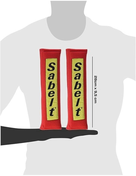 ALMOHADILLAS SABELT 2" VELCRO. ROJO