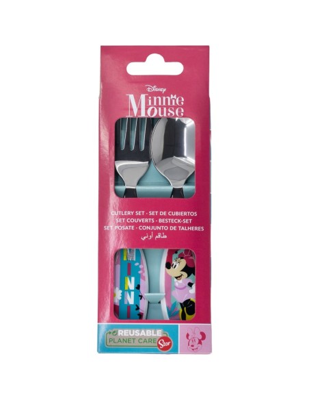 JUEGO DE CUBIERTOS 2 PCS ELÍPTICOS METÁLICOS MINNIE