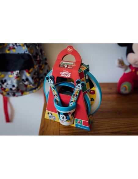 SET PREMIUM BICOLOR ANTIDESLIZANTE 5 PCS MICKEY