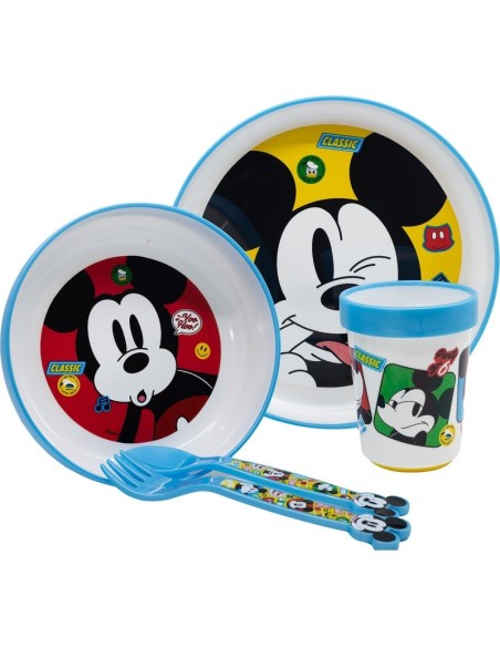 SET PREMIUM BICOLOR ANTIDESLIZANTE 5 PCS MICKEY