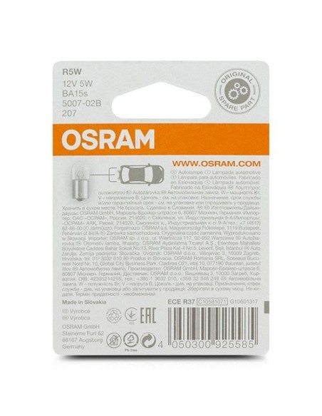 OSRAM O5007-02B BA15S 12V 5W R5W