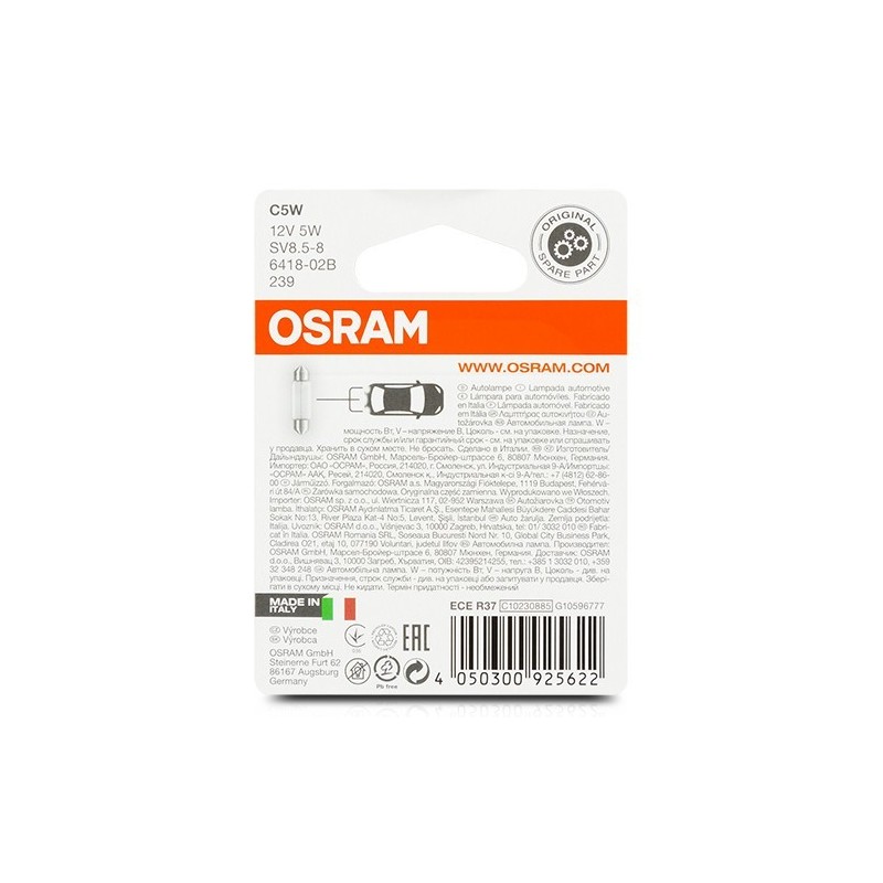 OSRAM 6418-02B SV8,5-9 12V 5W C5W
