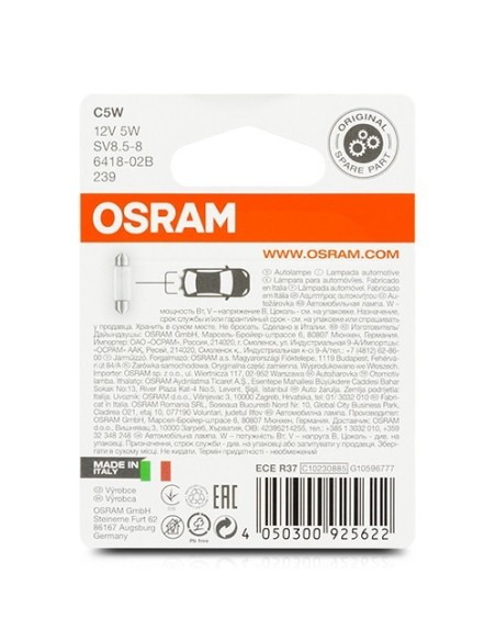 OSRAM 6418-02B SV8,5-9 12V 5W C5W
