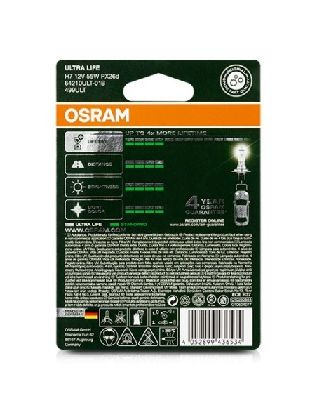 OSRAM ULTRA LIFE H7 PX26D 12V 55W 01B
