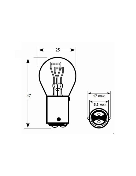 LÁMPARA M-TECH BAY15D 12V 21/5W P21/5W ROJO | 10 UDS