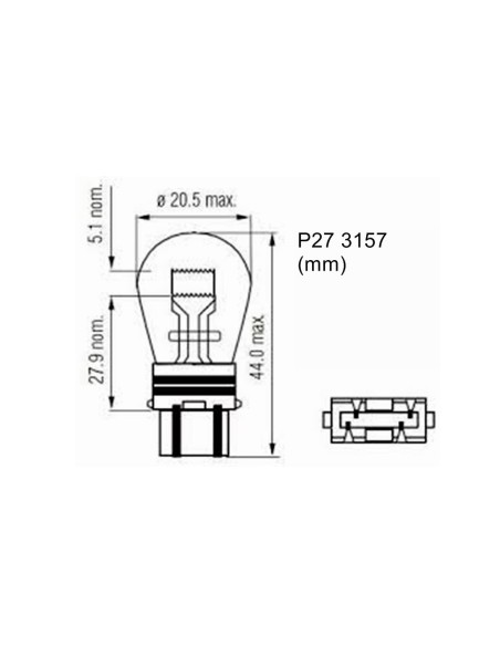 LÁMPARA M-TECH W2.5X16Q 12V P27/7W - 3157 CLEAR | 10 UDS