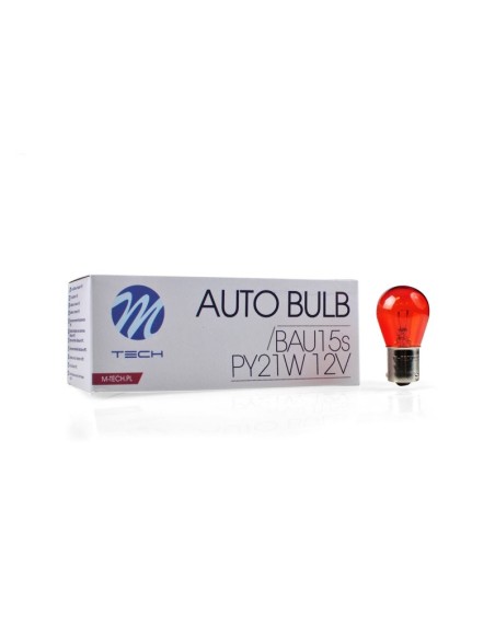 LÁMPARA M-TECH BAU15S 12V/21W PY21W ÁMBAR | 10 UDS