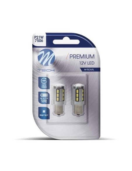 BLISTER 2X LED L355W - BA15S 18XSMD5730 CANBUS BLANCO