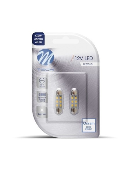 BLISTER 2X LED L028W - C5W 36MM 6XSMD2835 BLANCO