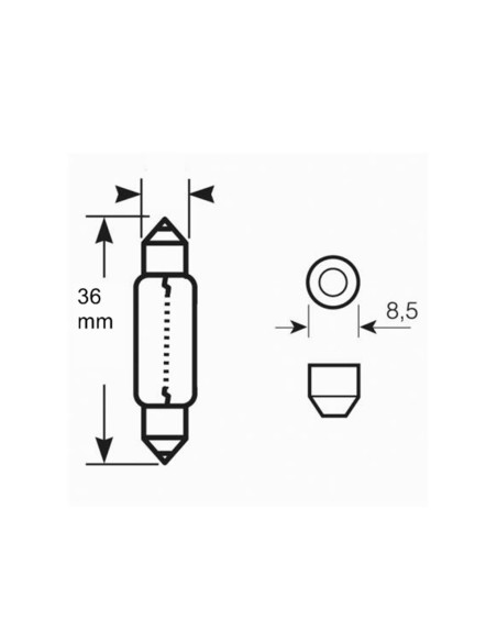 BLISTER 2X LED L028W - C5W 36MM 6XSMD2835 BLANCO